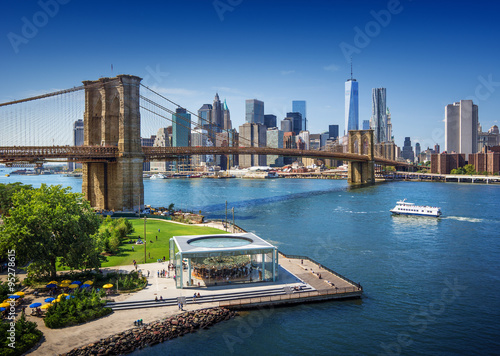 Brooklyn Bridge in New York City - aerial view
