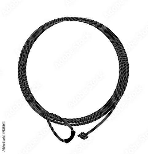 Wild west lasso rope circle frame. Black