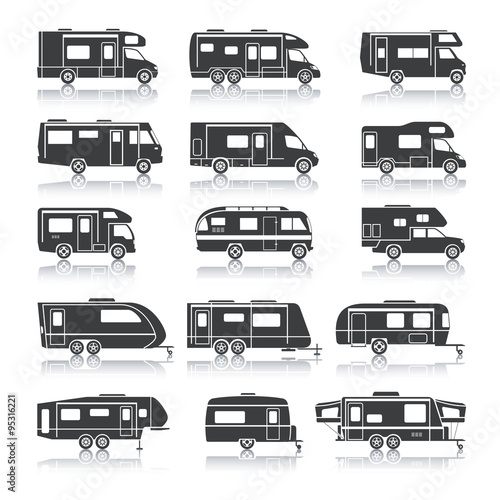 Recreational Vehicle Black Icons