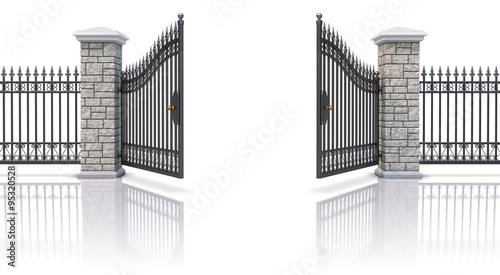 Open iron gate