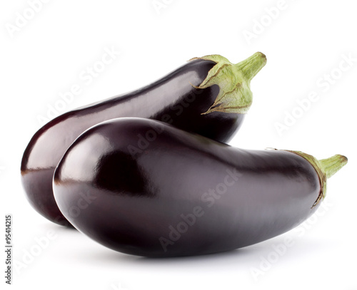 Eggplant or aubergine vegetable isolated on white background cut