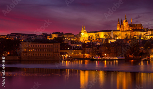 The city of Prague in the beautiful sunset.