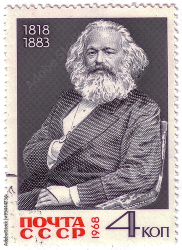 USSR - CIRCA 1968: A stamp printed in USSR, shows the Karl Marks portrait (1818-1883), circa 1968