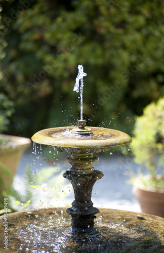 Garden Water Fountain backlit 