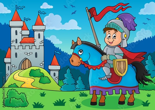Knight on horse theme image 3
