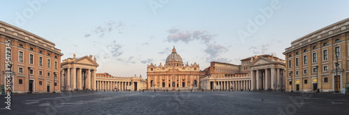 Sunrise over the St. Peters Basilica in Vatican City