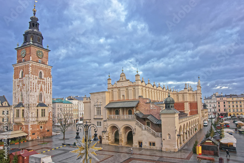 Town Hall Tower and Cloth hall in the Main Market Square of the
