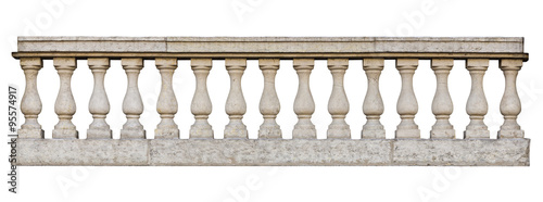 Baroque balustrade (isolated on white background)