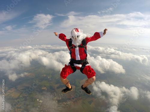 Santa extreme sports skydiving
