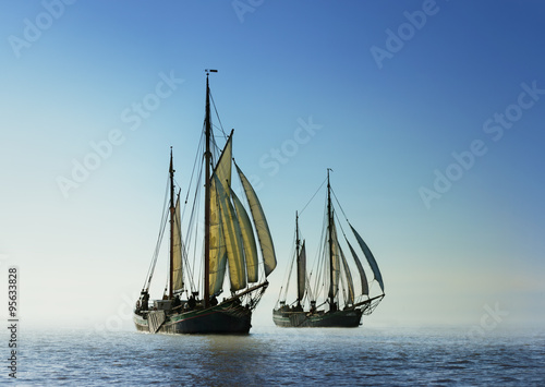 Two traditional sailing boats