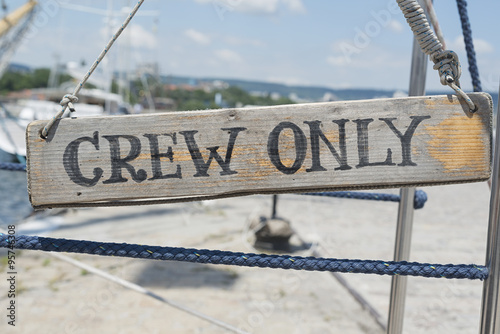 sign says crew only