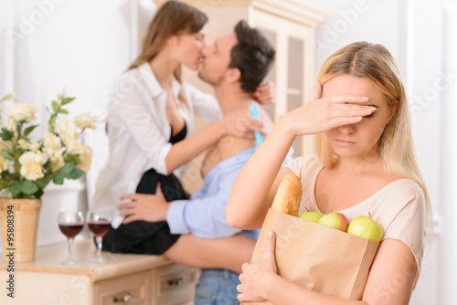 Disappointed woman sees her husband commiting adultery 