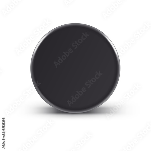 Hockey puck isolated on white with shadow