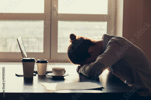 Stressed businesswoman in the office