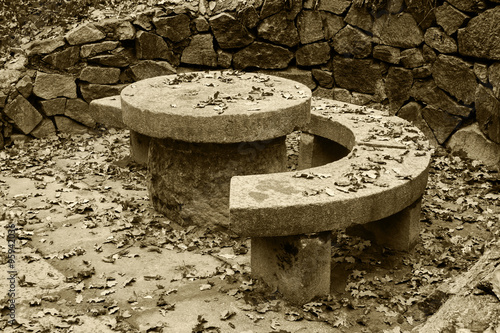 Granite round table