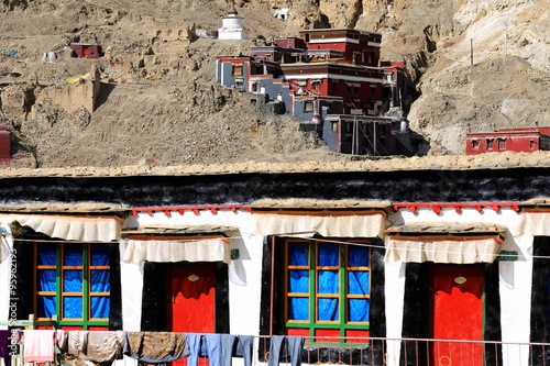 Buildings of the northern temple. Sakya-Tibet. 1811