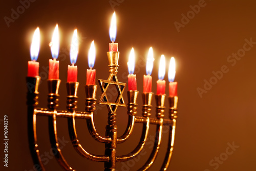 Glowing Hanukkah Candles