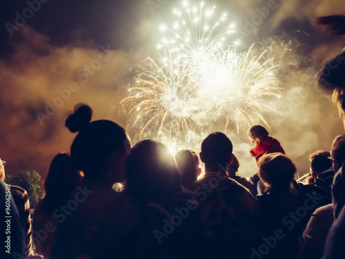 Crowd wathcing fireworks