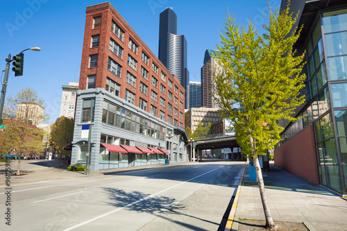 View of Seattle downtown during summer time