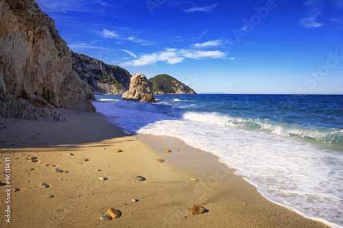 Elba island, Portoferraio Sansone Sorgente beach coast. Tuscany,