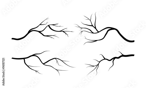 branch silhouette icon set, symbol, design. vector illustration isolated on white background.