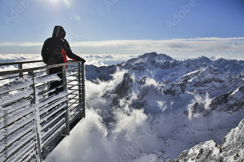 Lomnicky peak in Tatra Mountains Slovakia winter