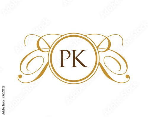 PK Luxury Ornament Initial Logo
