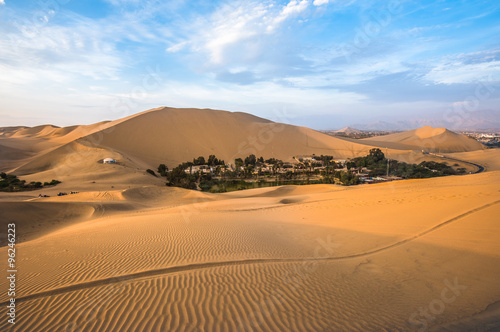 Hucachina oasis in sand dunes near Ica, Peru