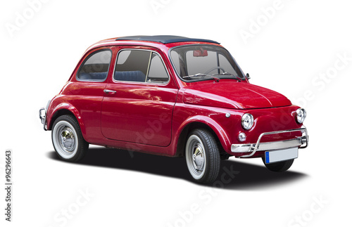 Classic Italian supermini car isolated on white