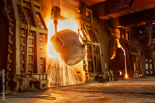 Metal smelting furnace in steel mills