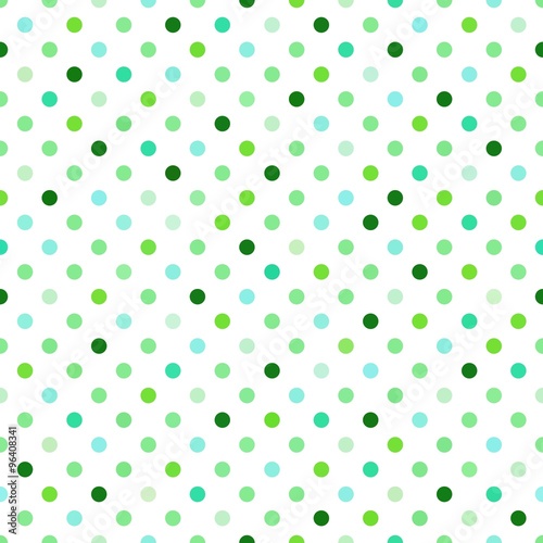 Green Polka Dots Seamless Pattern