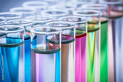 colorful chemicals in test tubes