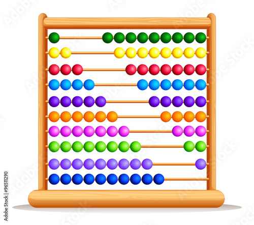 Colorful abacus with wooden frame