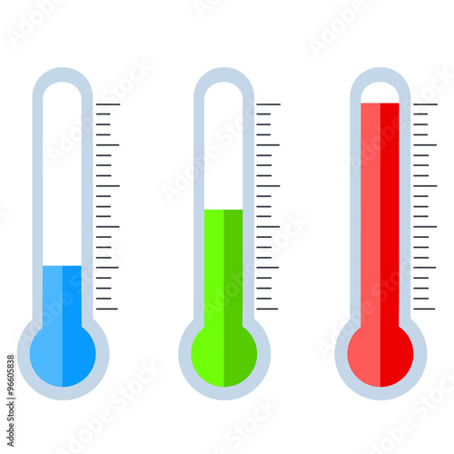 Thermometers set vector illustration.