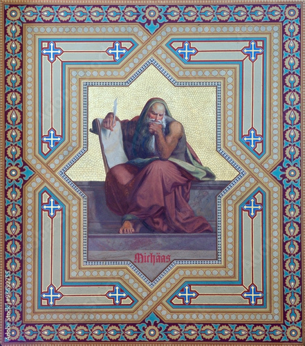 Vienna - Fresco of prophet Micah in Altlerchenfelder church 