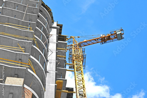 Crane and construction site