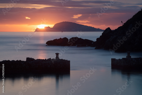 Ancient harbour sunset