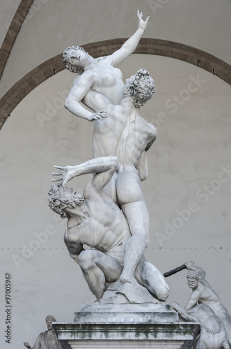 Sculpture the Rape of the Sabine Women in Florence, Italy