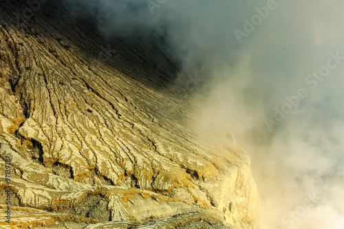 Detail from Kawah Ijen volcano and crater ,Indonesia