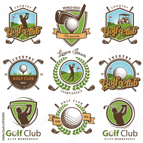 Set of vintage golf emblems