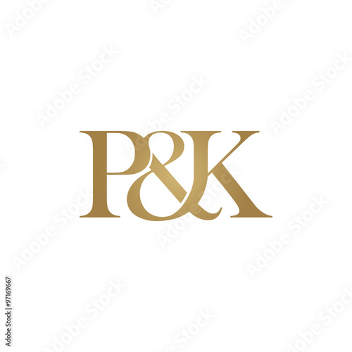 P&K Initial logo. Ampersand monogram logo