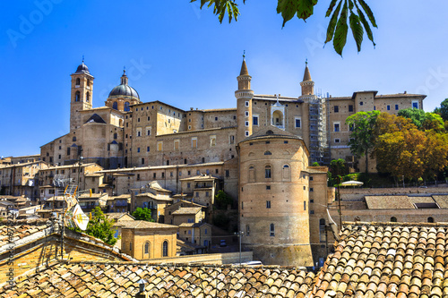  panoramic view of Urbino,Unesco site. Marche.Landmarks of Italy