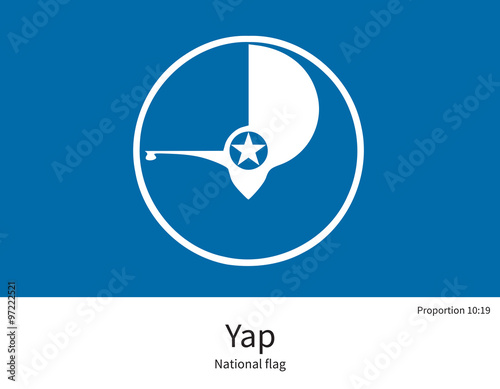 National flag of Yap with correct proportions, element, colors