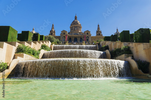 National Museum of Barcelona, the Plaza de Spain, Spain