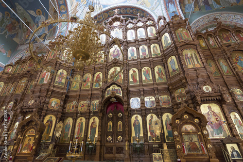 iconostasis at Cathedral of St. Alexander Nevsky in Nizhny Novgorod, Russia. 19th century