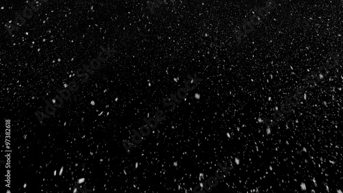 Falling realistic natural snowflakes from top to bottom, calm snow, perfect for digital composition