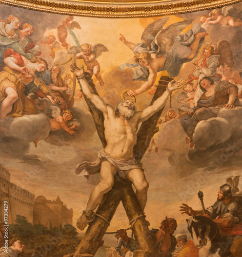 Rome - Crucifixion of st. Andrew in church Basilica di Sant Andrea della Valle 