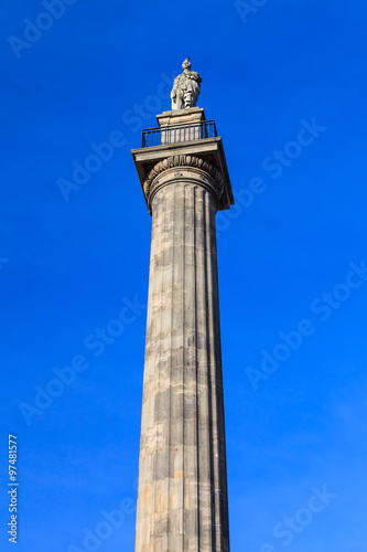 Grey's Monument. A column erected in 1838 in Newcastle upon Tyne city centre, England to commemorate Charles, Earl Grey, QC. The Grade 1 listed monument stands 130ft (40m) high.