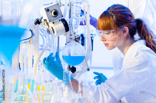 Young chemist in the laboratory.