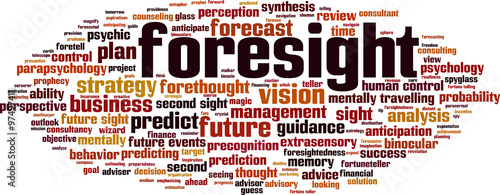 Foresight word cloud concept. Vector illustration